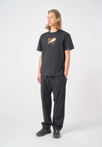 Cleptomanicx T-Shirt 'Hot Dog' in Schwarz