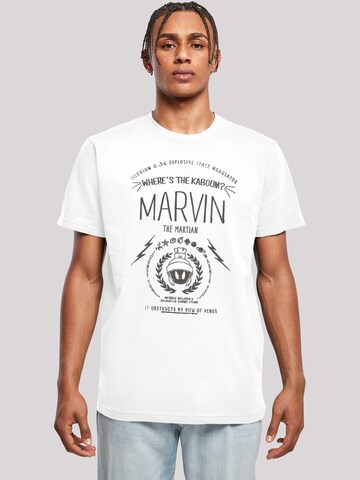 Maglietta 'Looney Tunes Marvin The Martian Where's The Kaboom' di F4NT4STIC in bianco: frontale