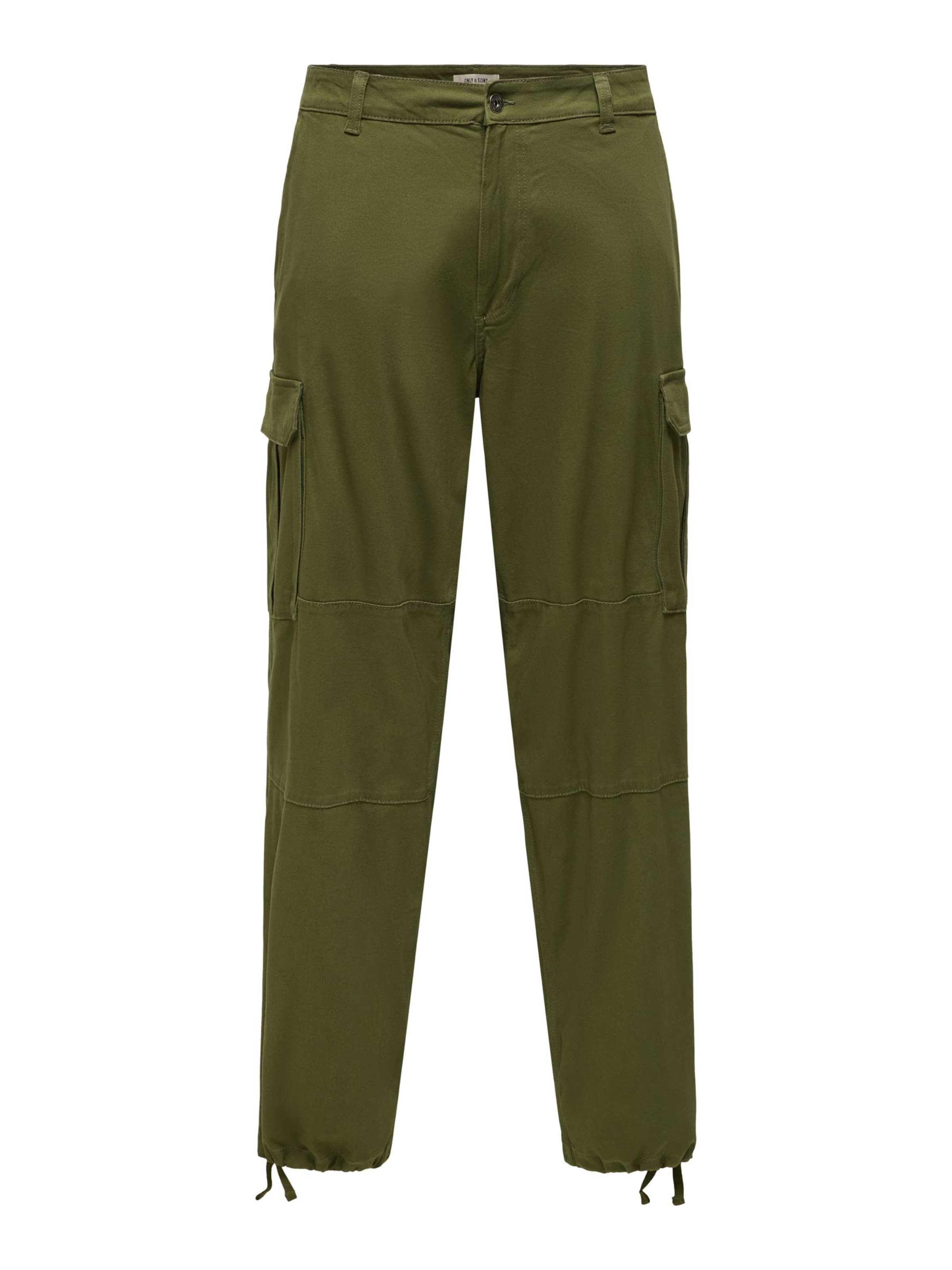 Loosefit Pantaloni cargo 'ONSToby' di Only & Sons in verde: frontale