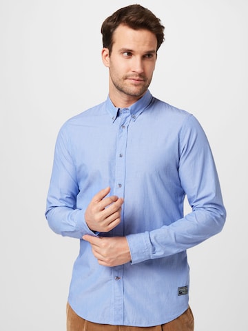 SCOTCH & SODA Slim fit Button Up Shirt in Blue: front