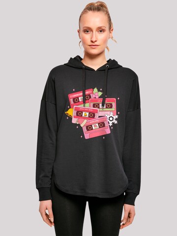 Sweat-shirt 'Christmas Retro Song Tapes' F4NT4STIC en noir : devant