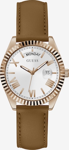 Orologio analogico 'LUNA' di GUESS in marrone: frontale