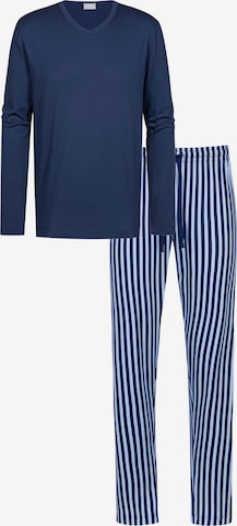 Mey Long Pajamas 'Graphic Stripes' in Blue: front