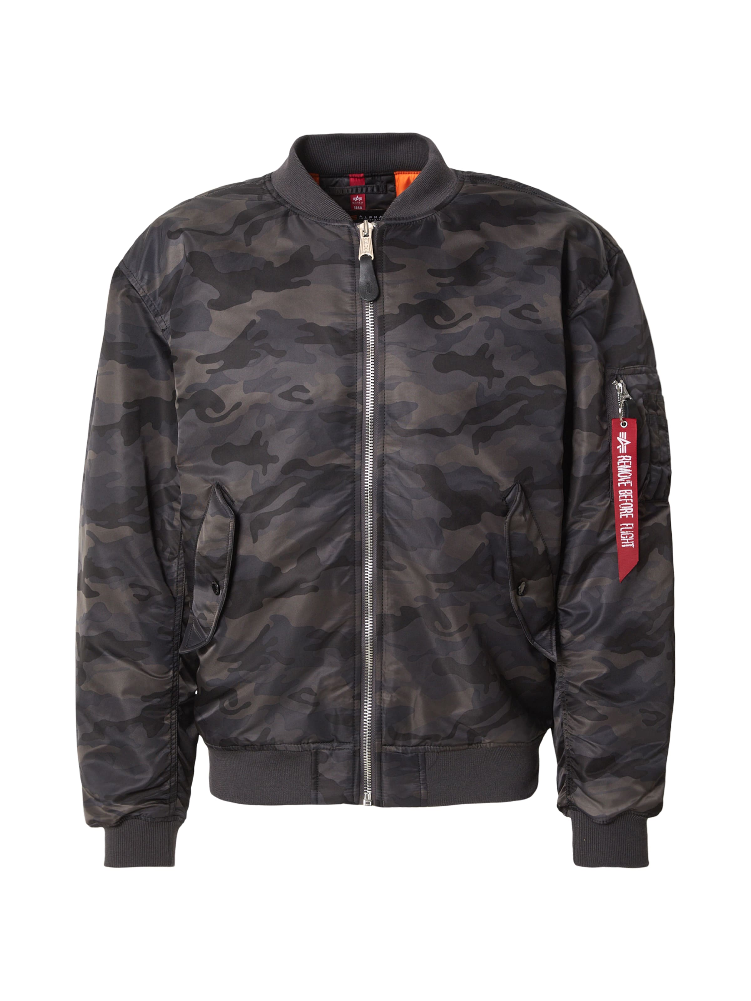 ALPHA INDUSTRIES Prechodná bunda 'MA-1 CS' - Čierna: predná strana