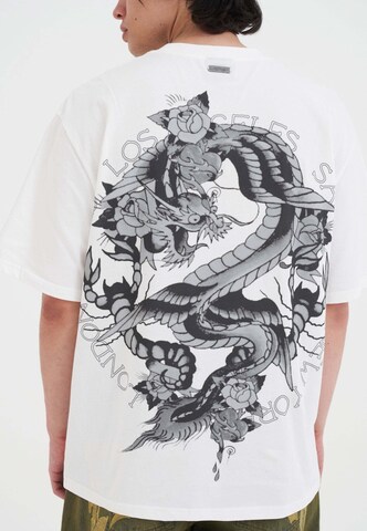 Ed Hardy T-Shirt 'Drag Battle' in Weiß