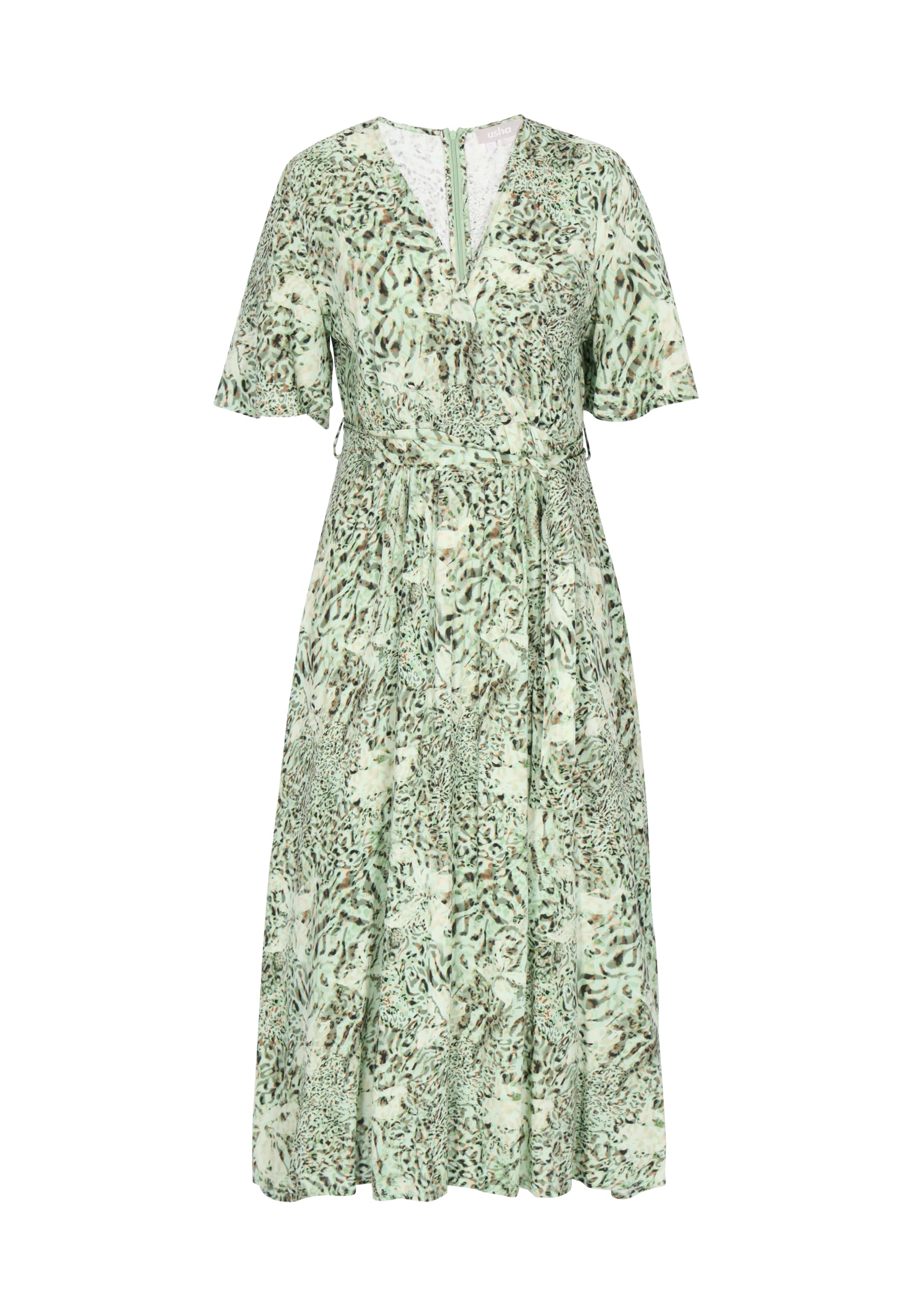 Robe Usha en vert : devant