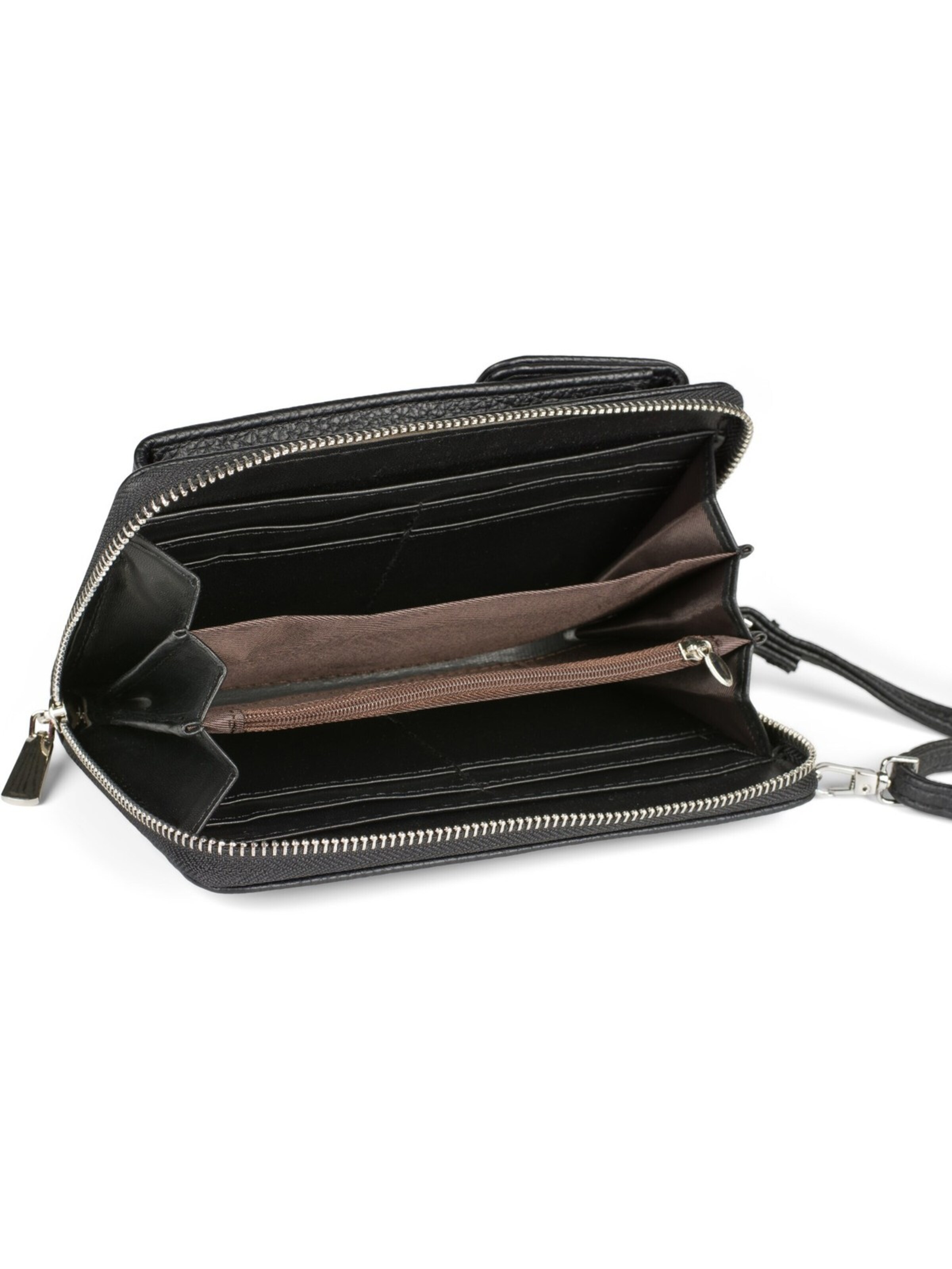 styleBREAKER Crossbody bag 'Umhängetasche mit Handyfach und RFID Schutz' in Black