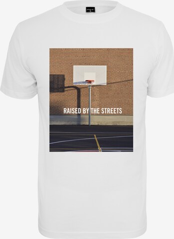 Maglietta 'Raised By The Streets' di Mister Tee in bianco: frontale