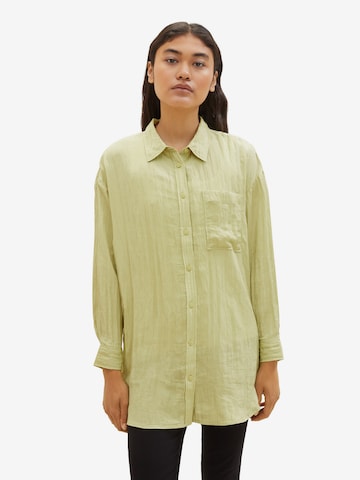 TOM TAILOR DENIM Blouse in Groen: voorkant