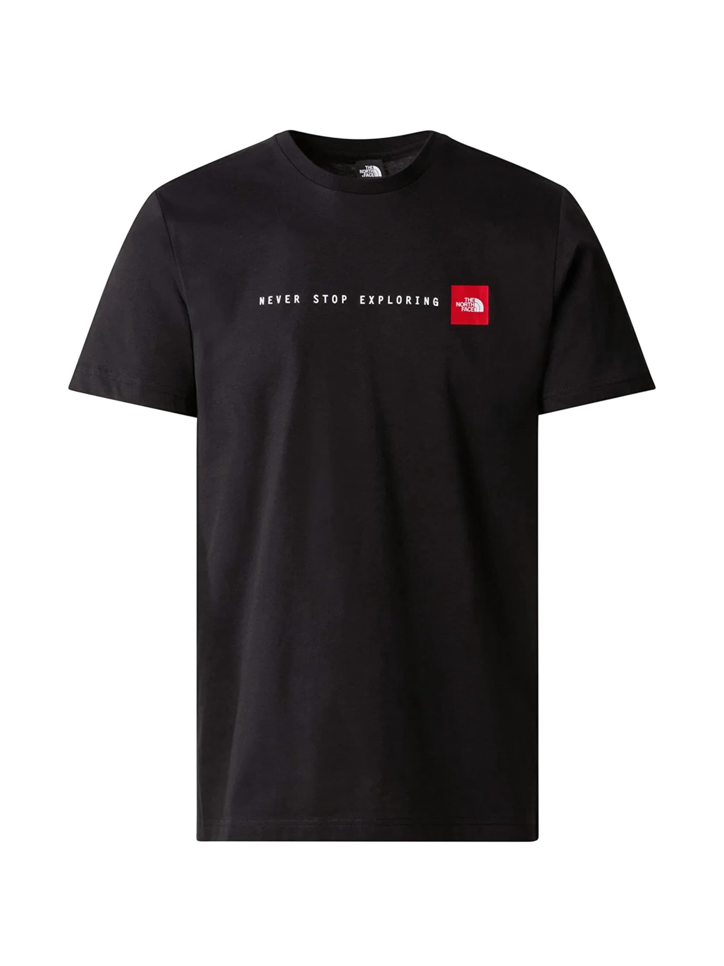 THE NORTH FACE Shirt 'Never Stop Exploring Tee' in Zwart: voorkant
