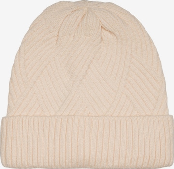 styleBREAKER Mütze 'Strickmütze mit Rauten Rippmuster' in Beige: Vorderseite
