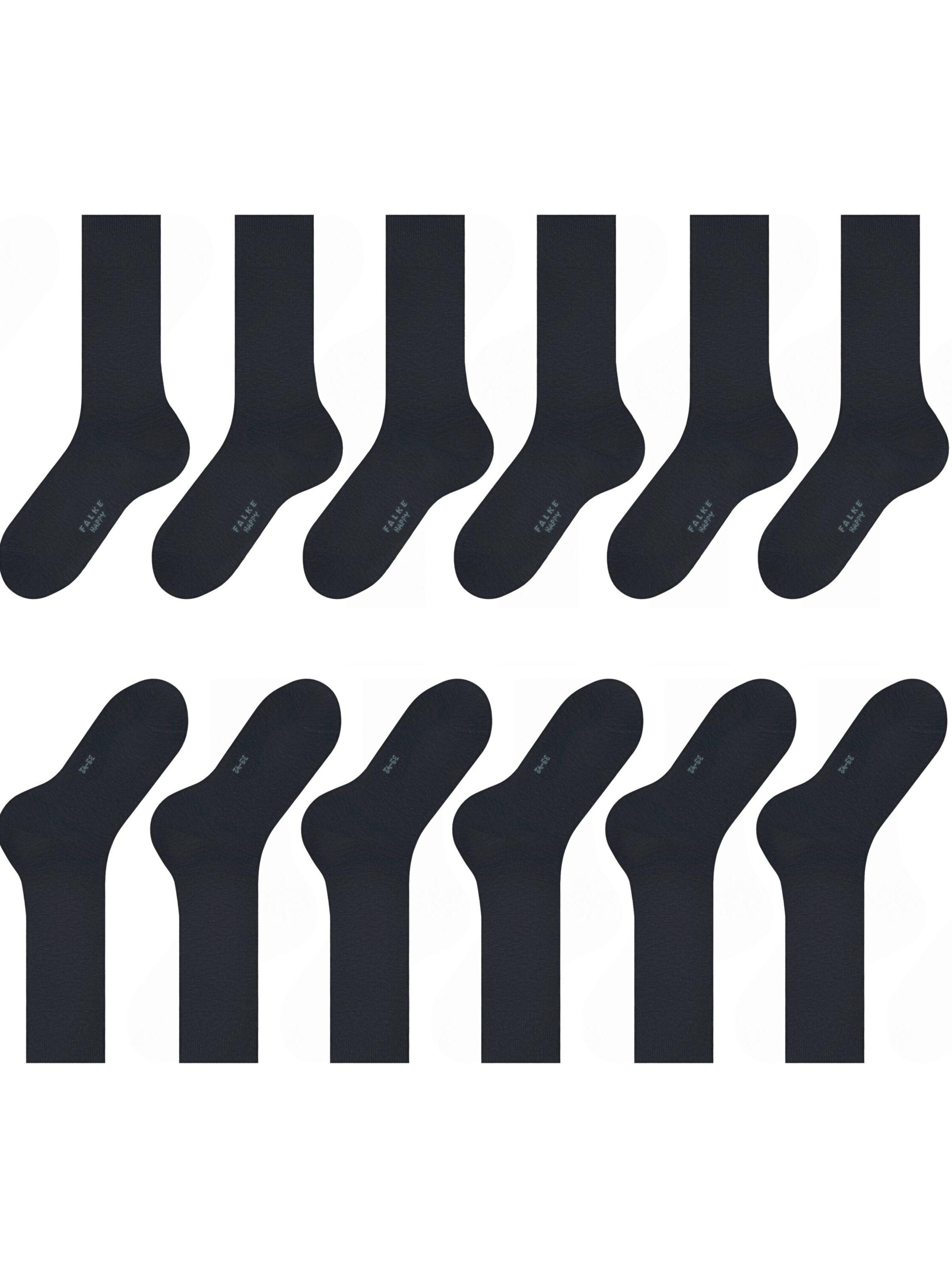 FALKE Socks 'Happy 6-Pack' in Black