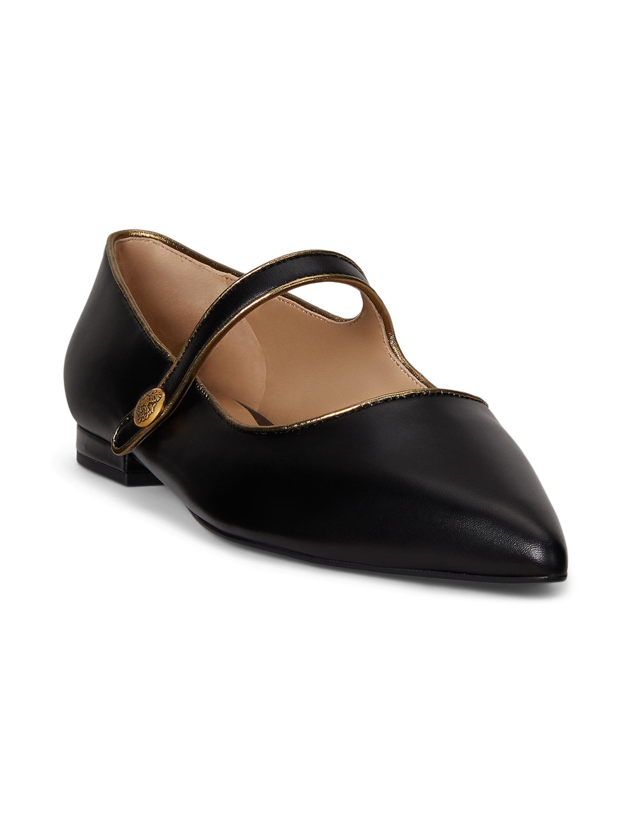 Lauren Ralph Lauren Strap ballerina 'LONDYN' in Black: front
