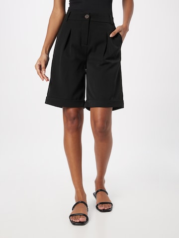 Fransa Wide leg Pleat-Front Pants 'Milena' in Black: front