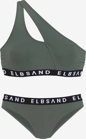 Elbsand Bygelfri Bikini i grön: framsida