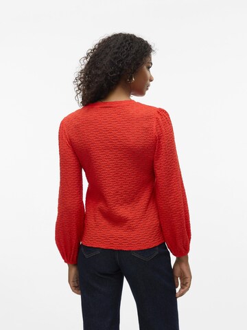 VERO MODA Bluse 'Flower' in Rot