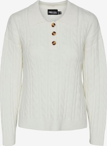 Pull-over 'Cale' PIECES en blanc : devant