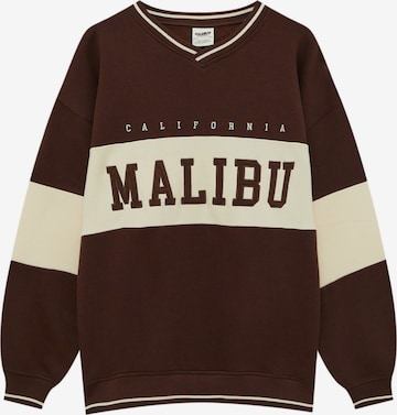 Pull&Bear Sweatshirt in Braun: predná strana