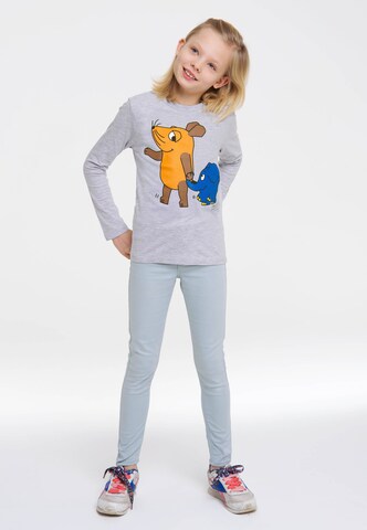 LOGOSHIRT Shirt 'Maus & Elefant' in Grau