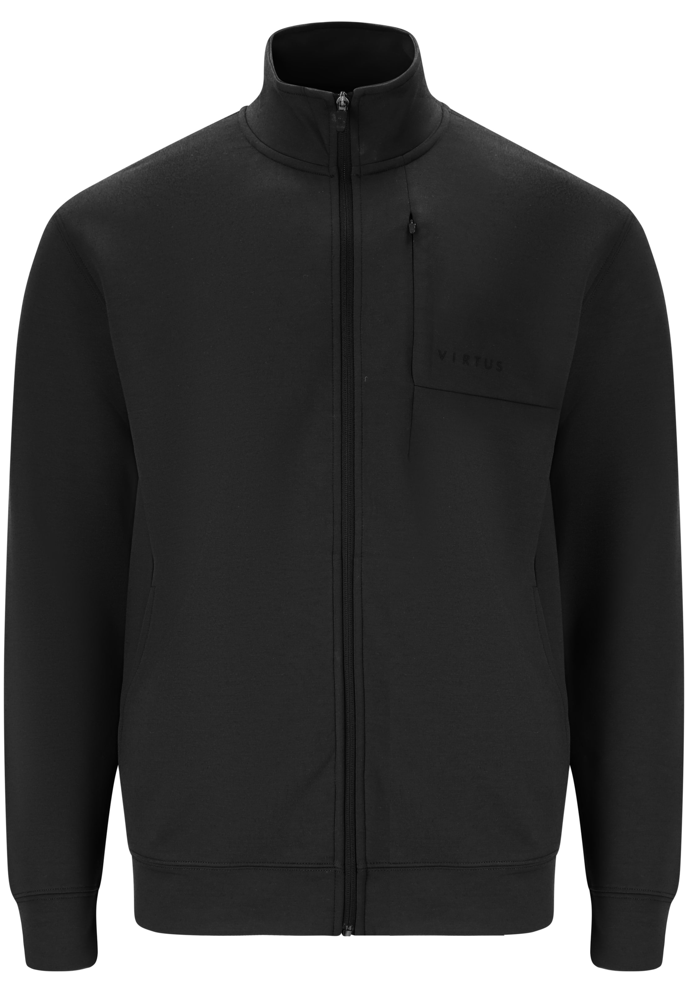 Virtus Sweatvest 'Taro' in Zwart: voorkant