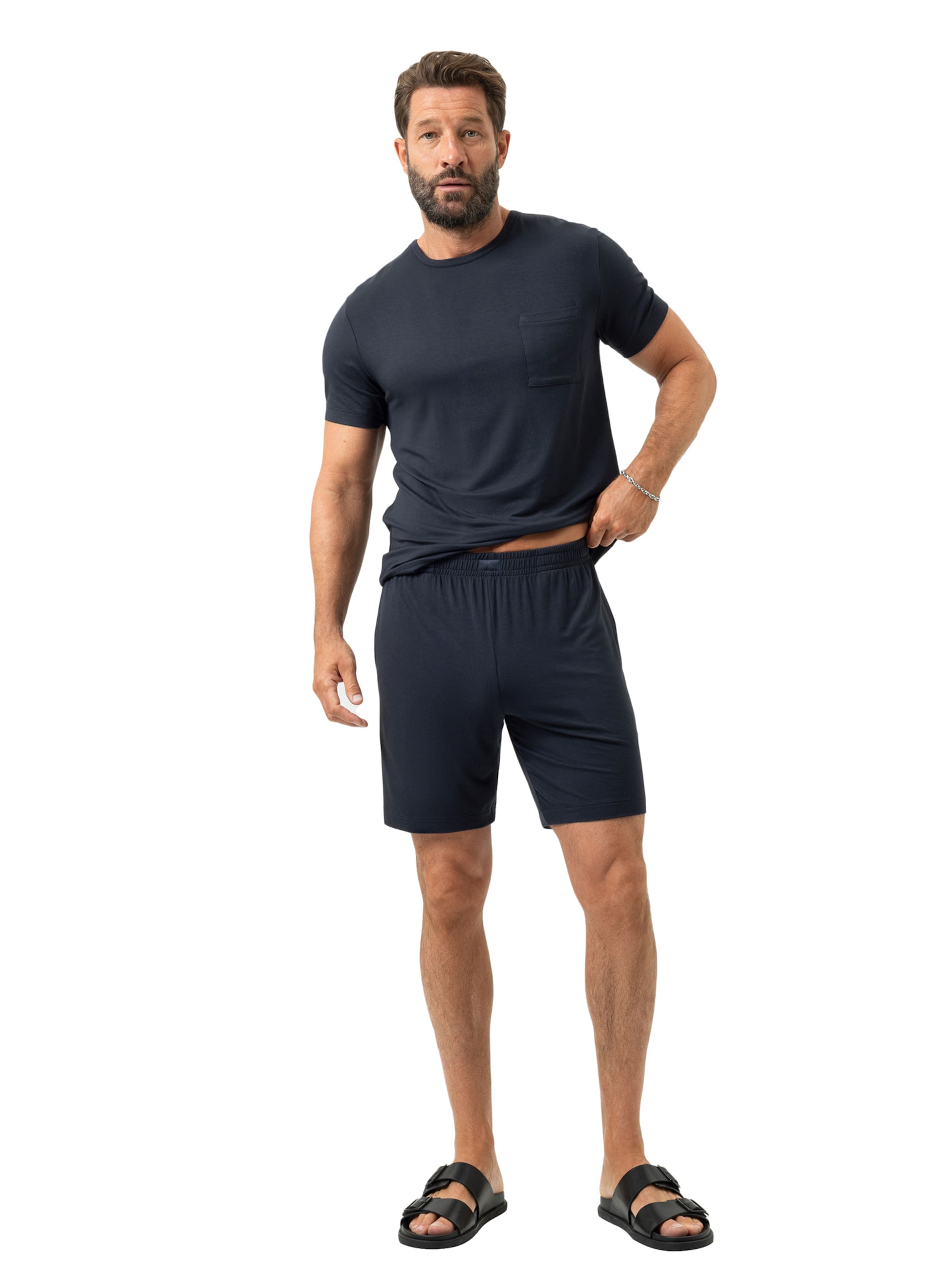 Pyjama court 'Jefferson Modal' Mey en bleu : devant