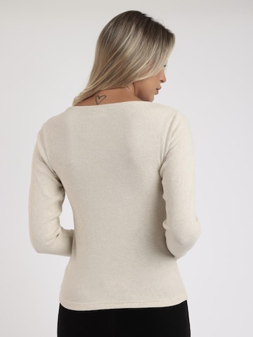 admas - Top 'Camiseta Manga Larga Romantic Rib para Mujer' en beige