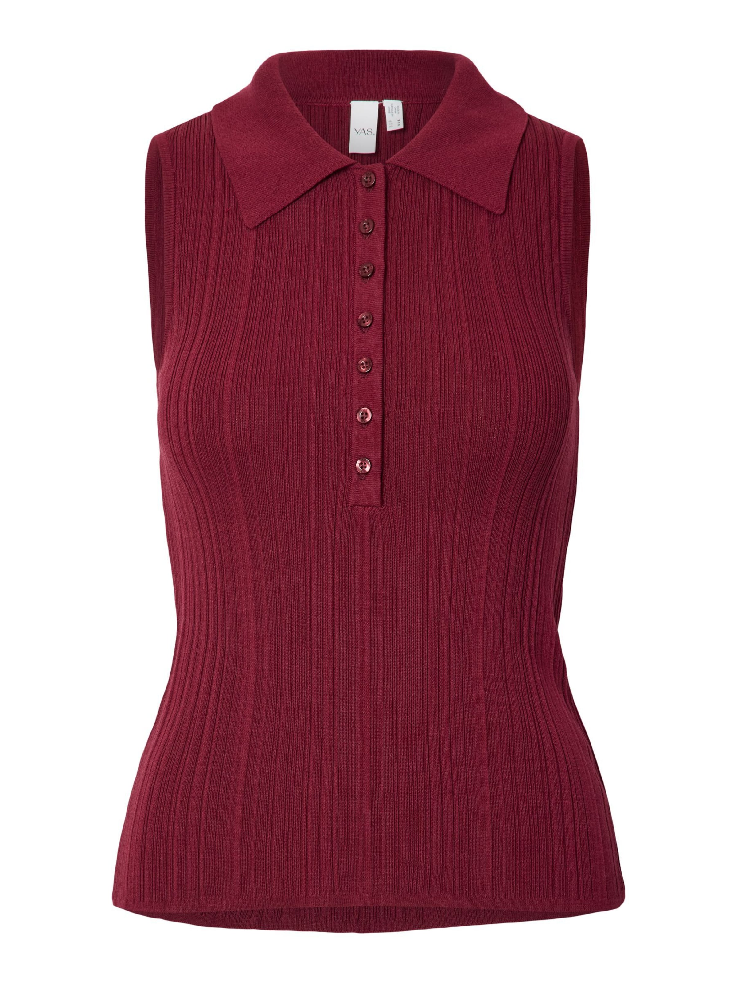 YAS Strickweste in Rot: Vorderseite