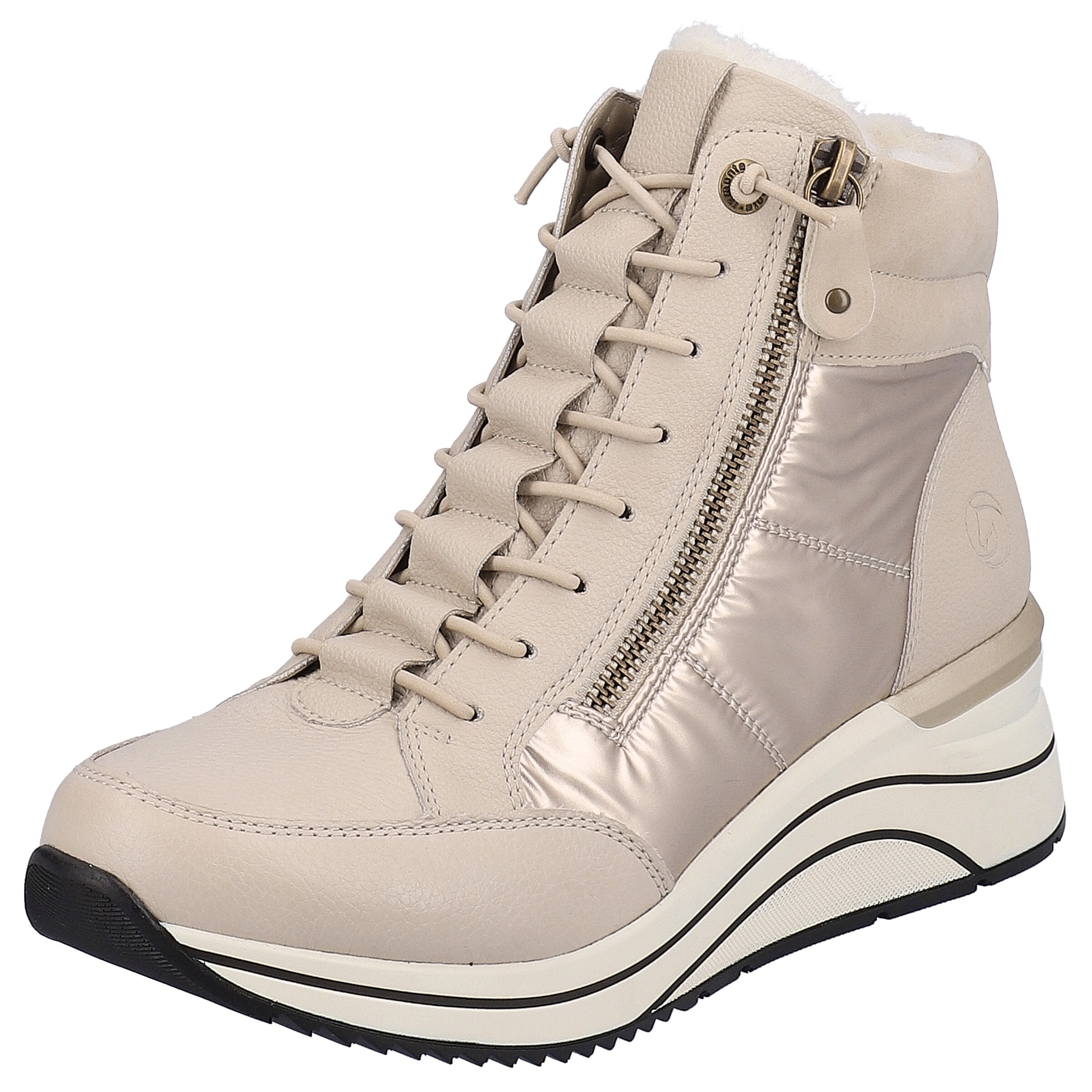 REMONTE Lace-Up Ankle Boots in Beige: front