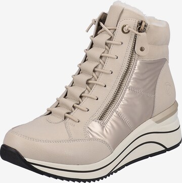 REMONTE Lace-Up Ankle Boots in Beige: front