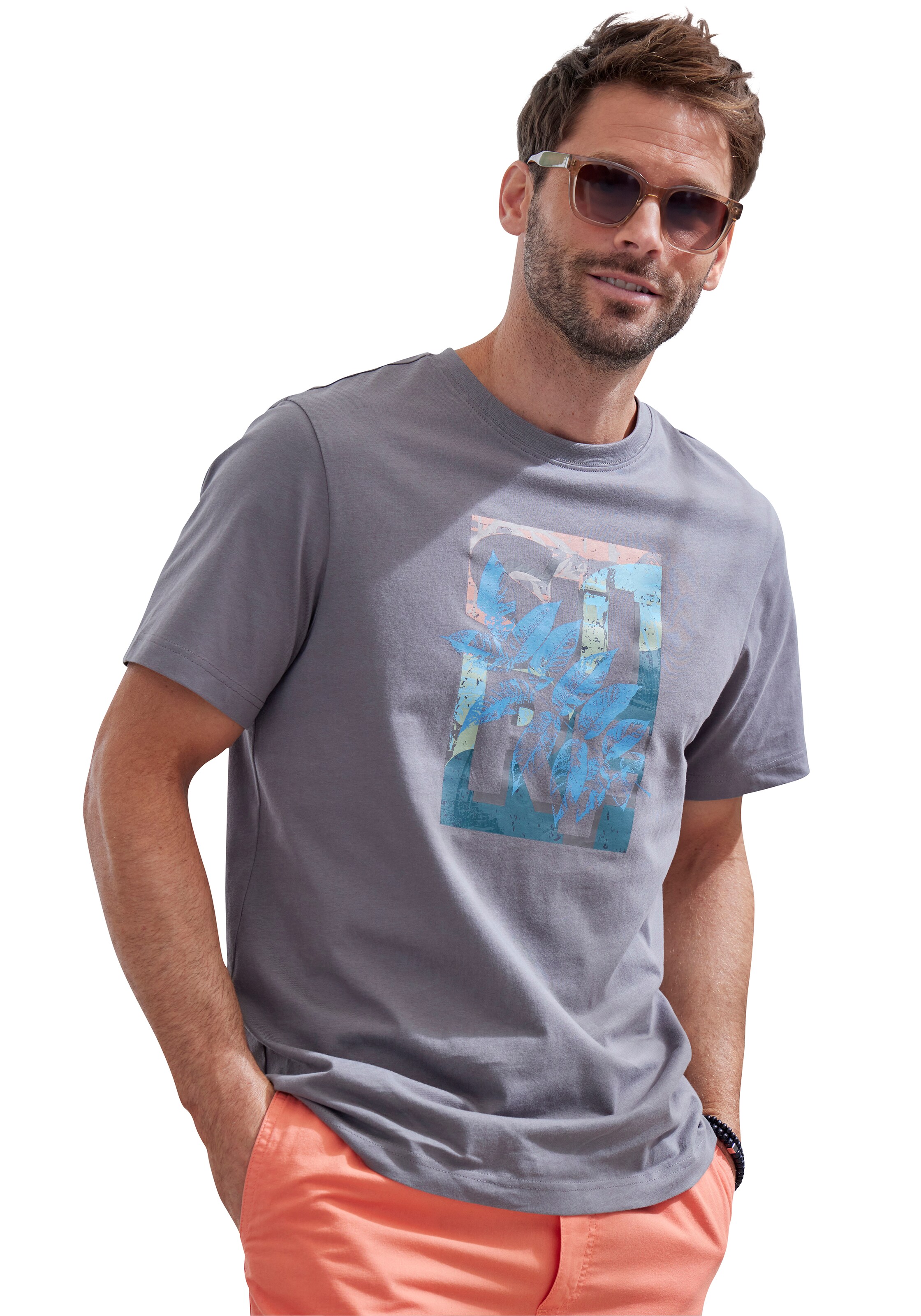 T-Shirt JOHN DEVIN en gris : devant