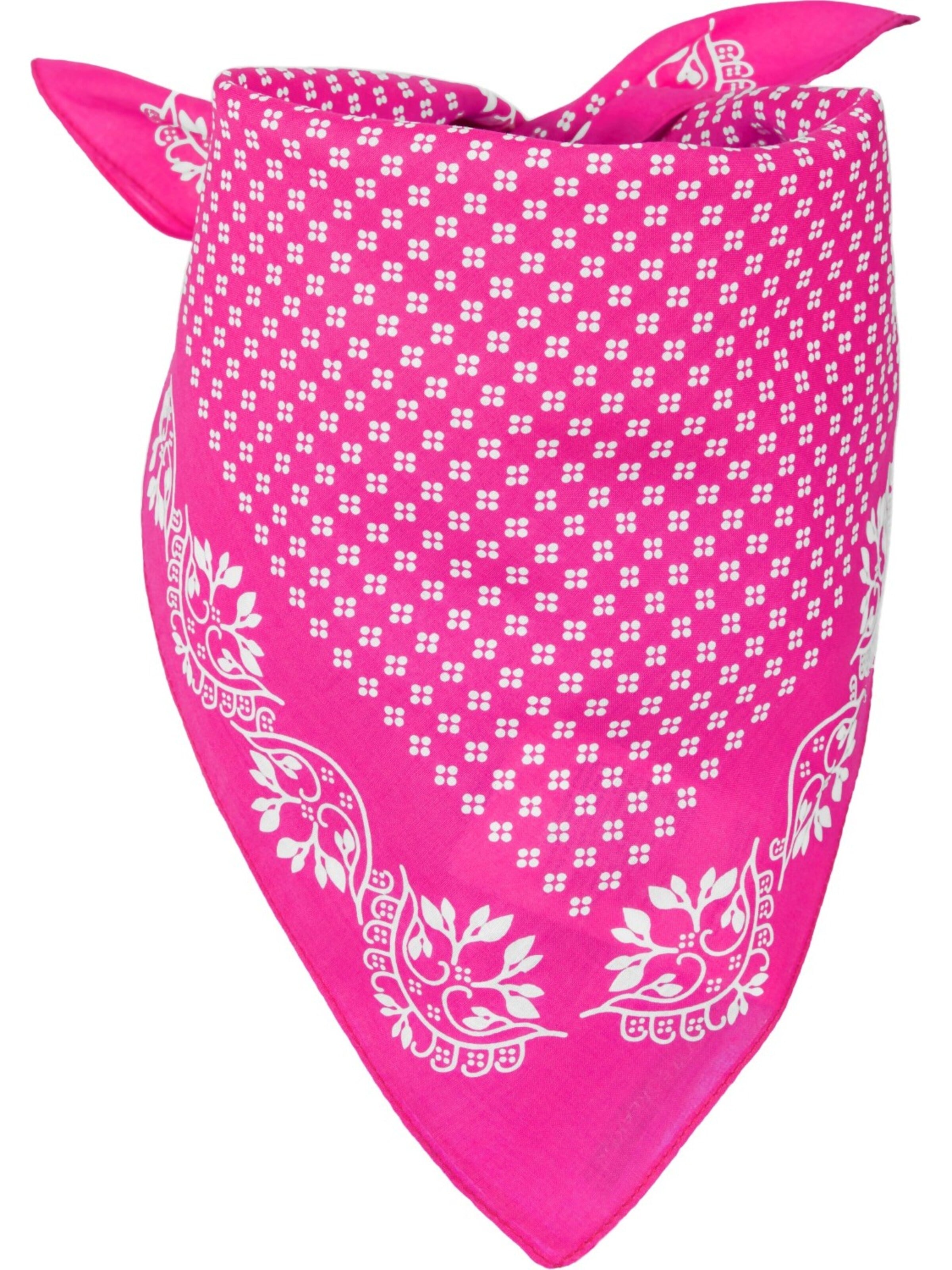 styleBREAKER Shawl 'Baumwolle Dreieckstuch mit Blümchen Muster' in Pink: front