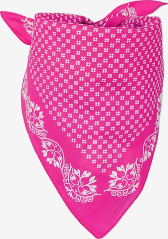styleBREAKER Shawl 'Baumwolle Dreieckstuch mit Blümchen Muster' in Pink: front