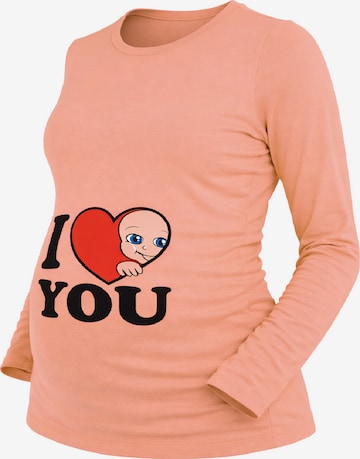M.M.C. Shirt 'I Love You Umstandslangarmshirt' in Orange: front