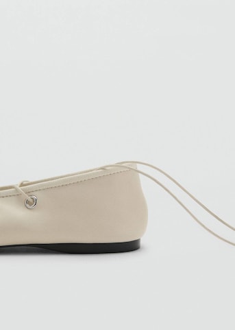 MANGO Ballet Flats with Strap 'ALFIN' in White