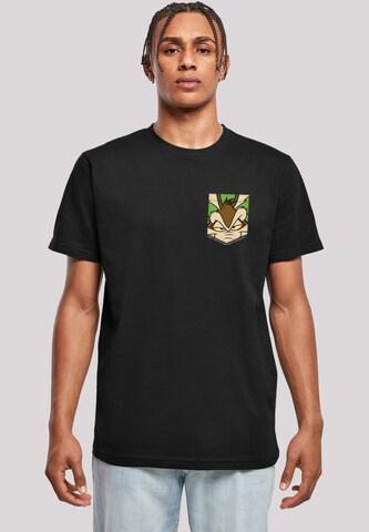 F4NT4STIC Shirt 'Looney Tunes Wile E Coyote Face' in Zwart: voorkant