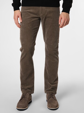 Nils Sundström Regular Pants 'Aiden' in Brown: front