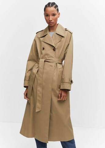 MANGO Between-Seasons Coat 'Angela' in Brown: front