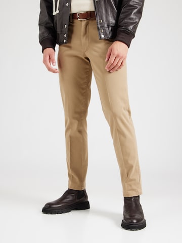 JACK & JONES Slim fit Pleated Pants 'JPSTOLLIE FRANCO' in Beige: front