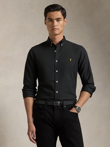 Polo Ralph Lauren Slim Fit Hemd in Schwarz: predná strana