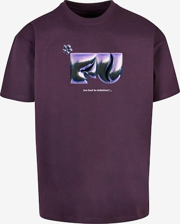 MT Upscale T-shirt 'FU' i lila: framsida