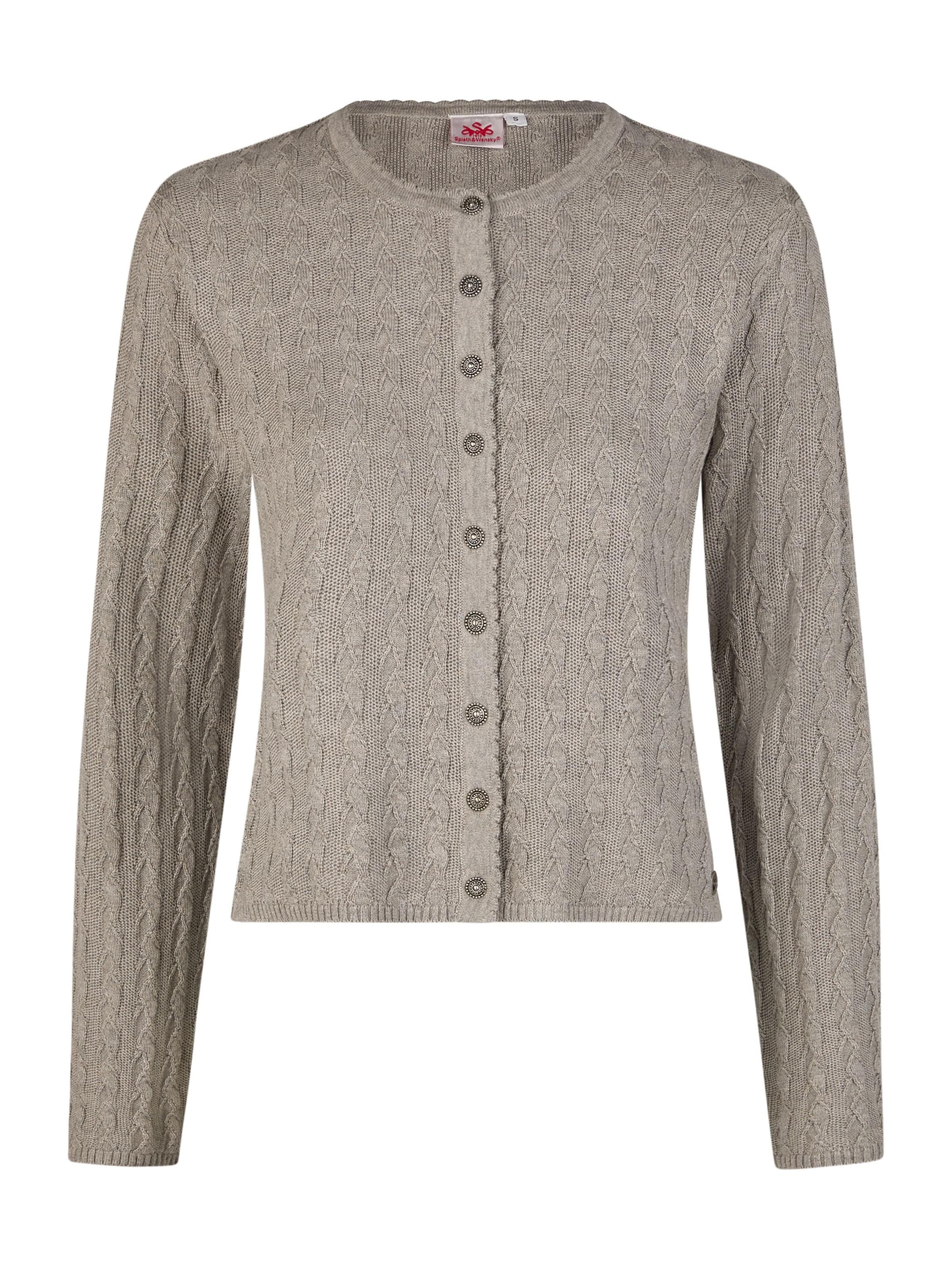 SPIETH & WENSKY Gebreid vest 'Hummeltal' in Zilver: voorkant