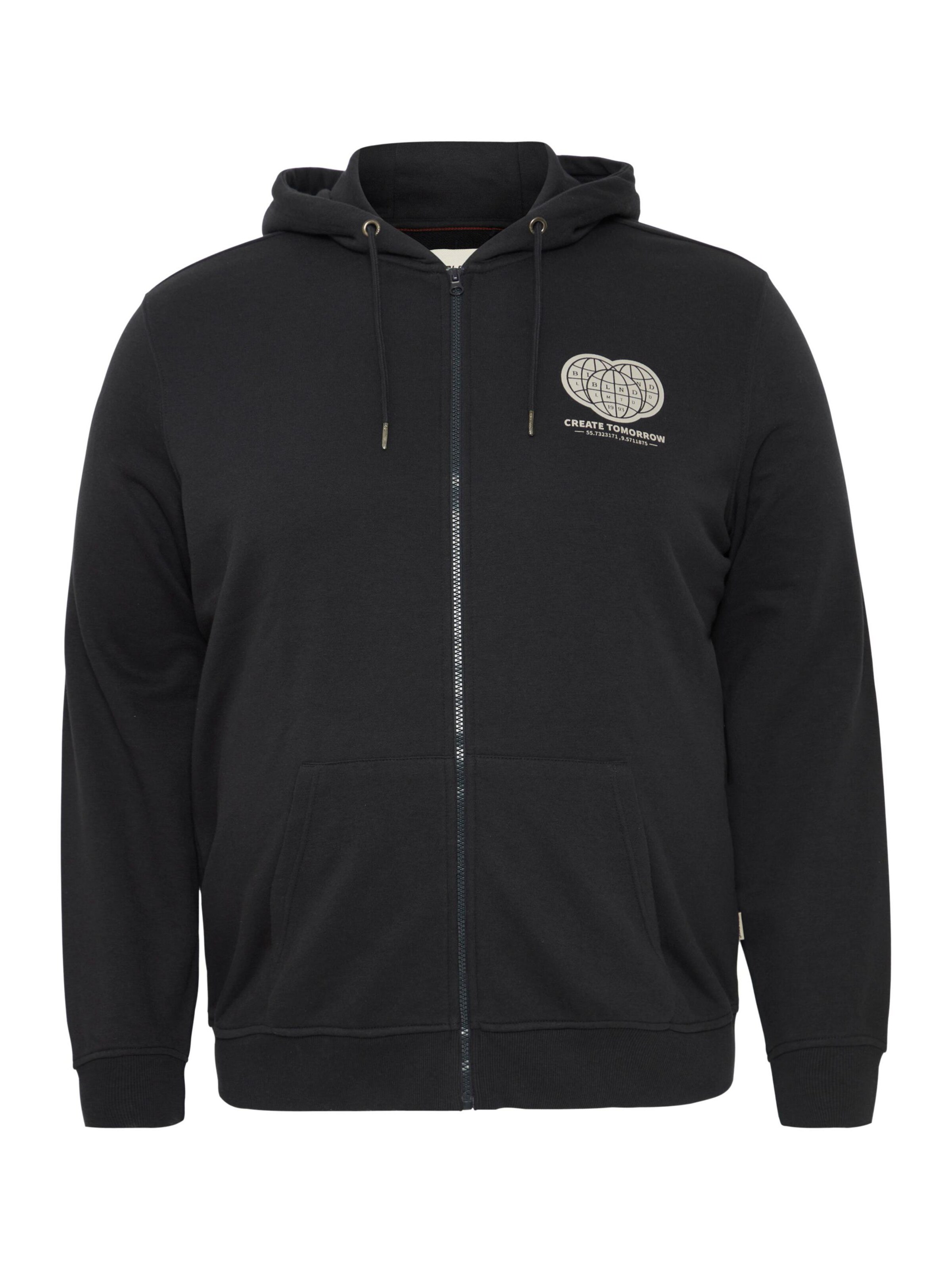 BLEND Sweatjacke in Schwarz: Vorderseite