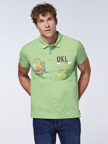 Oklahoma Jeans Shirt ' aus Piqué ' in Green: front