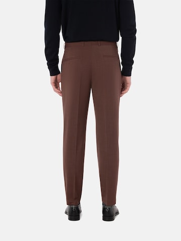 BENVENUTO Slim fit Trousers with creases '4032' in Brown