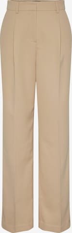 Pieces Tall Wide leg Pleated Pants 'Blayke' in Beige: front