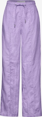STREET ONE Loose fit Pleat-Front Pants in Purple: front