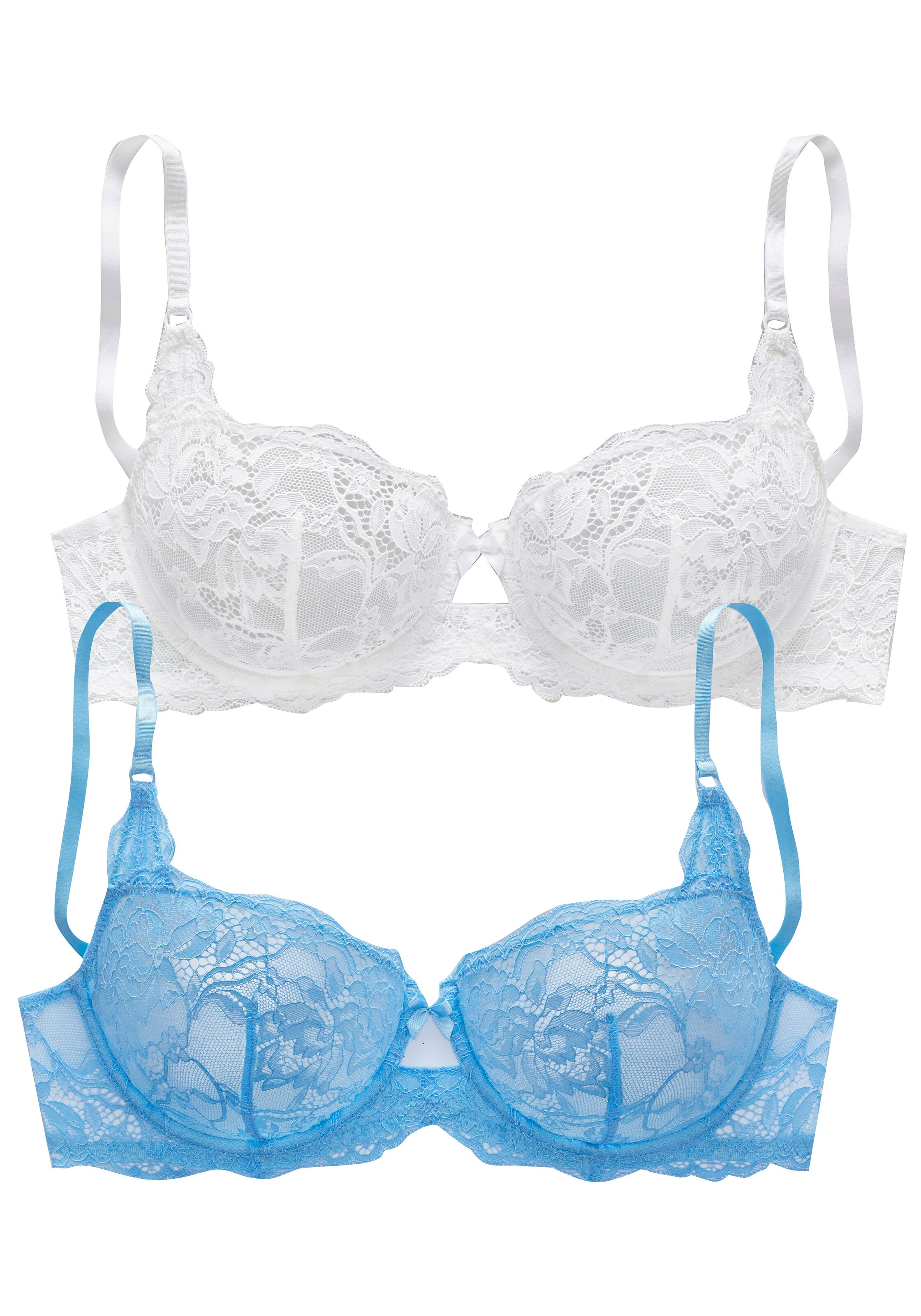 PETITE FLEUR Balconette Bra in Blue: front