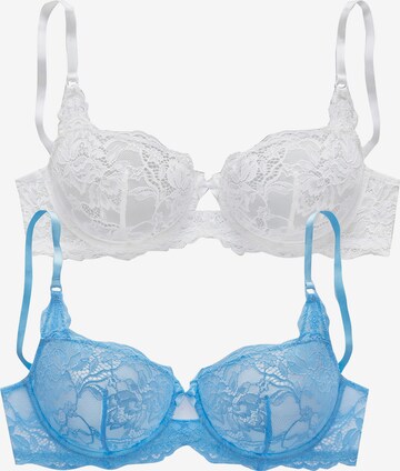 PETITE FLEUR Balconette Bra in Blue: front