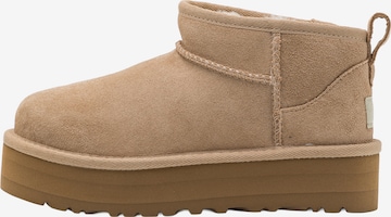 UGG Сапоги 'CLASSIC ULTRA MINI' в Бежевый: спереди
