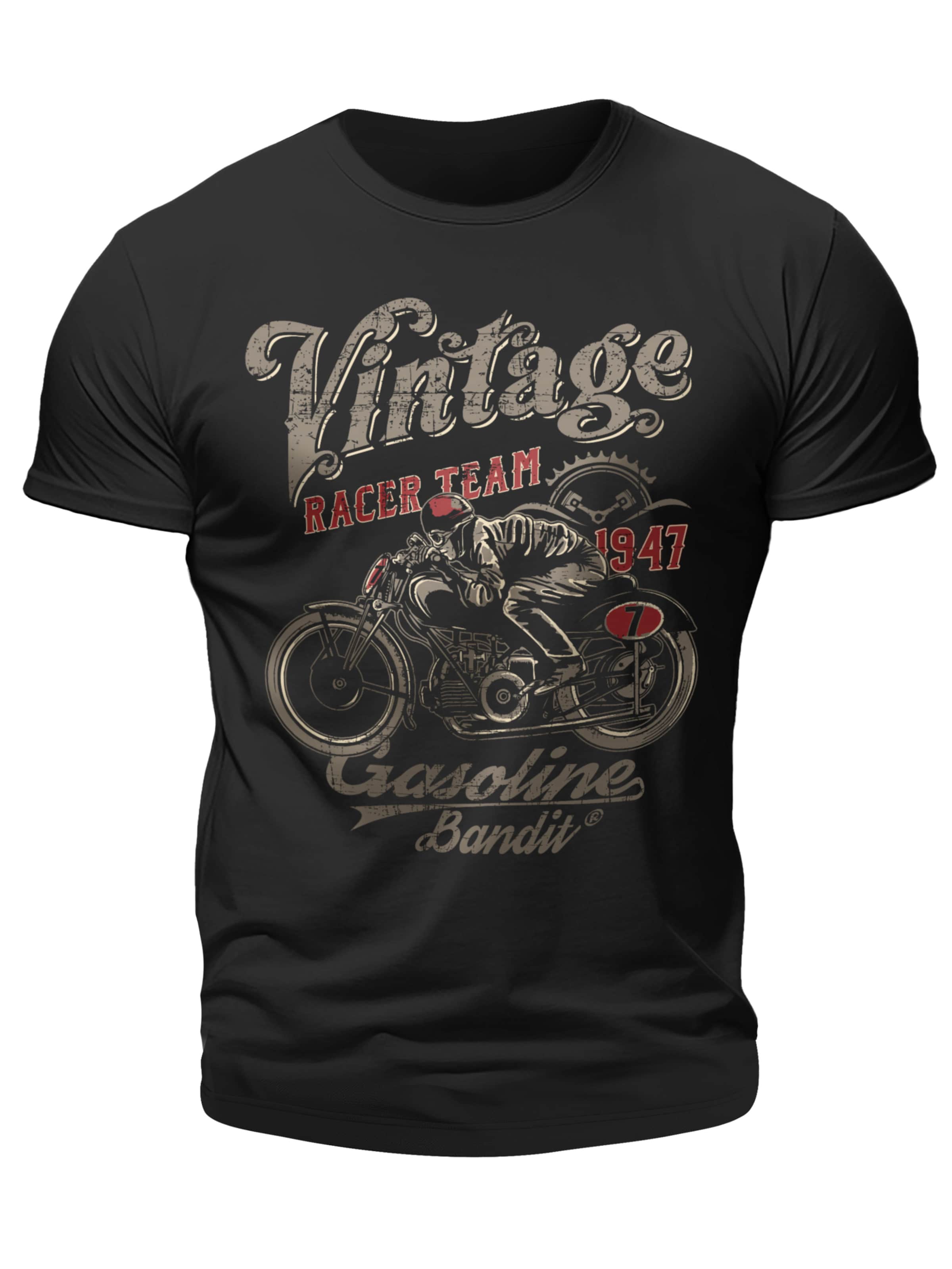 Gasoline Bandit Shirt 'Vintage Racer' in Black: front
